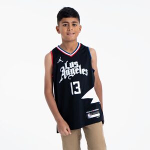 Maillot de basket-ball 2022-23 Los Angeles Clippers Paul George #13 Youth Swingman Statement Edition Maillot noir gris 693424