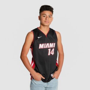 Maillot de basket-ball 2022-23 Miami Heat Tyler Herro #14 Youth Swingman Icon Edition Maillot noir noir 693816