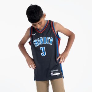 Maillot de basket-ball 2022-23 Oklahoma City Thunder Josh Giddey #3 Youth Swingman City Edition Maillot noir Violet 694135
