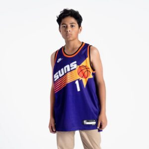 Maillot de basket-ball 2022-23 Phoenix Suns Devin Booker #1 Youth Swingman Classic Edition Maillot Violet Violet 694566