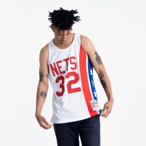 Maillot de basket-ball 1973-1974 New Jersey Nets Julius Erving # 32 Swingman Mitchell & Ness Hardwood Classics Throwback NBA Maillot blanc 691196
