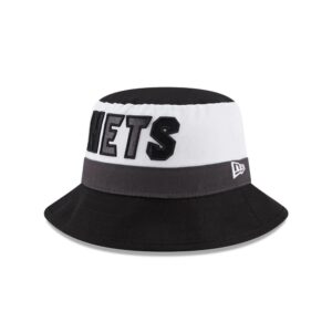Panama New Era Brooklyn Nets Back Half NBA Bucket Hat noir et blanc 689722