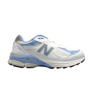 Baskets Wmns New Balance 990v3 Made In USA Blanc Bleu Bébé Bleu W990WB3
