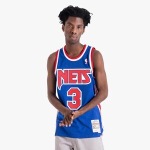 Maillot de basket-ball 1992-93 New Jersey Nets Drazen Petrovic # 3 Swingman Hardwood Classics Maillot bleu 695996