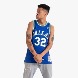 Maillot de basket-ball 1993-94 Dallas Mavericks Jamal Mashburn # 32 Swingman Hardwood Classics Maillot bleu 696135