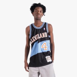 Maillot de basket-ball 1997-98 Cleveland Cavaliers Shawn Kemp #4 Swingman Hardwood Classics Maillot noir 695982