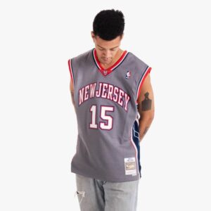 Maillot de basket-ball 2004-05 New Jersey Nets Vince Carter # 15 Swingman Hardwood Classics Maillot gris 696010