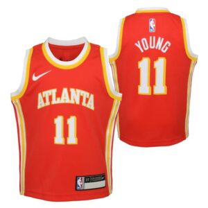 Maillot de basket-ball 2023-24 Atlanta Hawks Trae Young #11 Enfant Swingman Icon Edition Maillot Rouge Rouge 696737