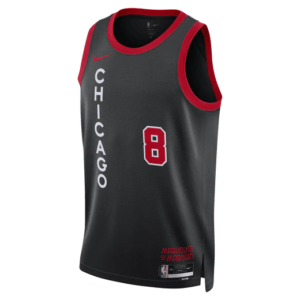 Maillot de basket-ball 2023-24 Chicago Bulls Zach Lavine #8 Swingman City Edition Maillot noir gris 697161