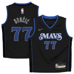 Maillot de basket-ball 2023-24 Dallas Mavericks Luka Doncic #77 Boys City Edition Maillot noir noir 699548