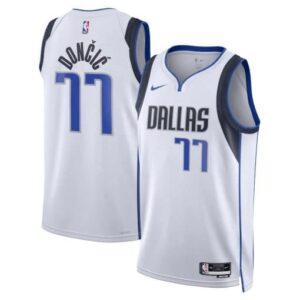 Maillot de basket-ball 2023-24 Dallas Mavericks Luka Dončić #77 Swingman Association Edition Maillot blanc 696534