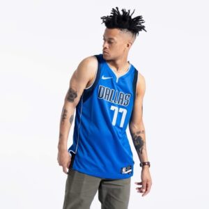 Maillot de basket-ball 2023-24 Dallas Mavericks Luka Dončić #77 Swingman Icon Edition Maillot bleu 696542