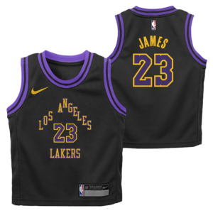 Maillot de basket-ball 2023-24 Los Angeles Lakers LeBron James #23 Youth City Edition Maillot noir noir 699742