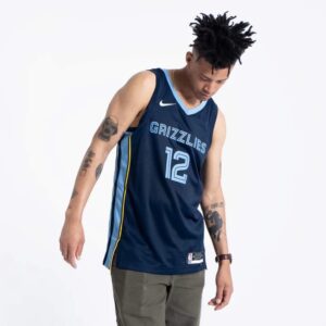Maillot de basket 2023-24 Memphis Grizzlies Ja Morant #12 Swingman Icon Edition Maillot Marine Blanc 696602
