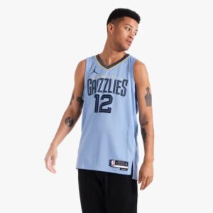 Maillot de basket-ball 2023-24 Memphis Grizzlies Ja Morant #12 Swingman Statement Edition Maillot bleu bleu 695836