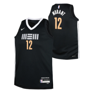 Maillot de basket-ball 2023-24 Memphis Grizzlies Ja Morant #12 Youth Swingman City Edition Maillot noir noir 696935