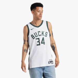 Maillot de basket-ball 2023-24 Milwaukee Bucks Giannis Antetokounmpo #34 Swingman Association Edition Maillot blanc vert 695858