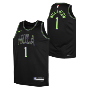 Maillot de basket-ball 2023-24 New Orleans Pelicans Zion Williamson #1 Youth Swingman City Edition Maillot noir noir 696960