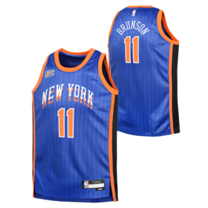 Maillot de basket-ball 2023-24 New York Knicks Jalen Brunson #11 Youth Swingman City Edition Maillot bleu Violet 696890