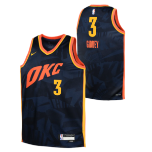 Maillot de basket-ball 2023-24 Oklahoma City Thunder Josh Giddey #3 Youth Swingman City Edition Navy Jersey Bleu foncé 696945