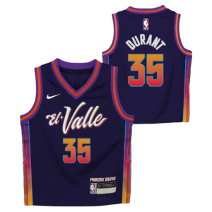 Maillot de basket-ball 2023-24 Phoenix Suns Kevin Durant #35 Youth City Edition Maillot Violet Violet 699735