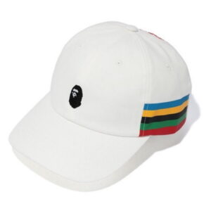 Casquette de baseball BAPE Ape Head Line Panel Cap Blanc Blanc 698197