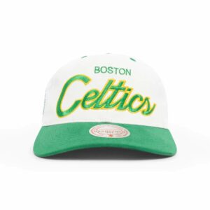 Mitchell & Ness Boston Celtics Team Script Golfer NBA Snapback Chapeau Blanc 697495