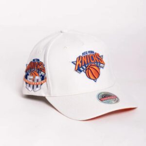 Mitchell & Ness New York Knicks 50e anniversaire Classic Stretch NBA Snapback Chapeau Blanc 699039