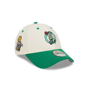 New Era Boston Celtics Champs 9FORTY Casquette Snapback NBA Deux Tons Blanc 697467