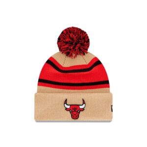 New Era Chicago Bulls Strip Pom Knit NBA Bonnet Noir-Rouge-Marron 697900