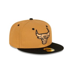 New Era Chicago Bulls Wheat 59FIFTY NBA Casquette ajustée Marron 697735
