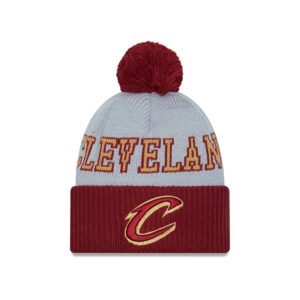 New Era Cleveland Cavaliers 2024 Tip Off Pom Knit NBA Bonnet Gris-rouge 698131