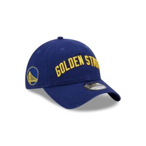 New Era Golden State Warriors 9TWENTY 2024 Statement Edition NBA Strapback Chapeau Bleu 698073