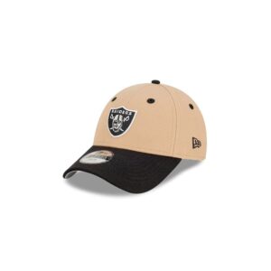 New Era Las Vegas Raiders 9FORTY Casquette à bretelles NFL bicolore pour jeunes Beige 699320