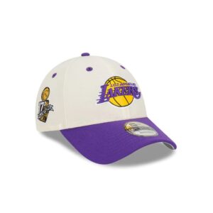 New Era Los Angeles Lakers Champs 9FORTY Casquette Snapback NBA Deux Tons Blanc-Violet 698207