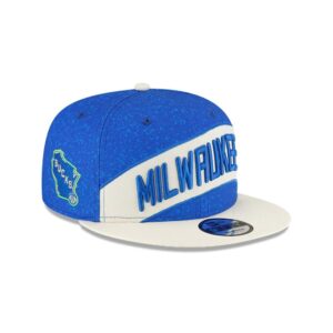 New Era Milwaukee Bucks 9FIFTY 2024 City Edition NBA Snapback Casquette Bleu 698467
