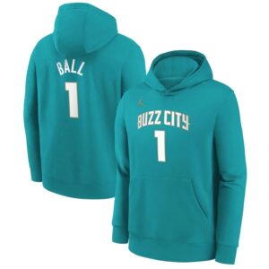 Sweat à capuche Nike Lamelo Ball Charlotte Hornets 2024 City Edition NBA pour jeunes Turquoise 699697