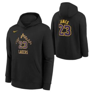 Sweat à capuche Nike Lebron James Los Angeles Lakers 2024 City Edition NBA pour jeunes Noir 699689