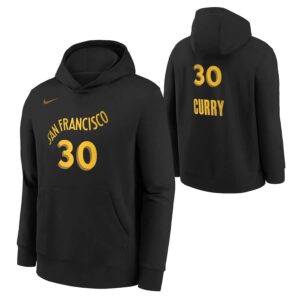 Sweat à capuche Nike Stephen Curry Golden State Warriors 2024 City Edition NBA pour jeunes Noir 699590
