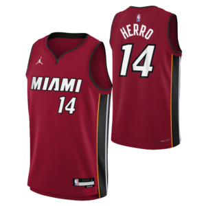 Maillot de basket-ball 2023-24 Miami Heat Tyler Herro #14 Youth Swingman Statement Edition Maillot rouge rouge 701244