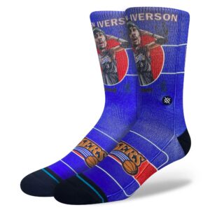 Allen Iverson Philadelphia 76ers Rétro Big Head NBA Chaussettes Gris 706213