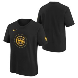 Nike Golden State Warriors 2024 City Edition Essential Logo T-shirt NBA pour jeunes Noir 707465