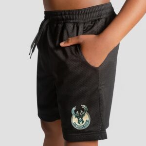Short NBA Milwaukee Bucks Team Mesh pour jeunes Noir 708312