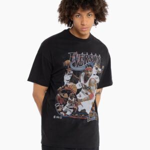 Mitchell & Ness Allen Iverson Philadelphia 76ers T-shirt avec logo du joueur Noir 703666