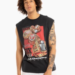 Mitchell & Ness Chicago Bulls 6 anneaux NBA Champions Vintage Muscle Tank noir 703676
