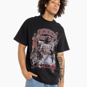 Mitchell & Ness Dennis Rodman Chicago Bulls T-shirt avec logo du joueur Blanc 703128