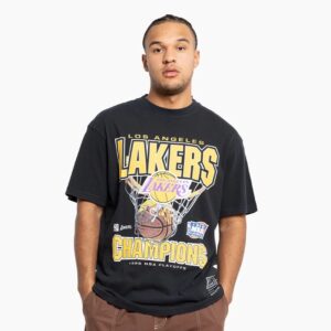 Mitchell & Ness Los Angeles Lakers Nothin' But Net Noir Vintage T-Shirt Multicolore 706020