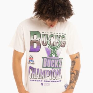 Mitchell & Ness Milwaukee Bucks T-shirt vintage métallisé Crème 704785