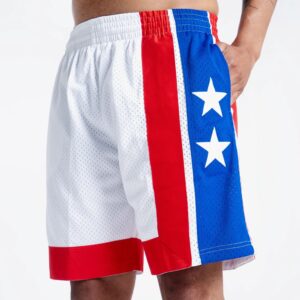 Mitchell & Ness New Jersey Nets 1973-74 Hardwood Classics Throwback Swingman NBA Short Blanc Rouge/Bleu/Blanc 710366