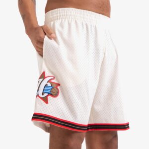 Mitchell & Ness Philadelphia 76ers Hardwood Classics Throwback Off White Swingman NBA Short Blanc 710390